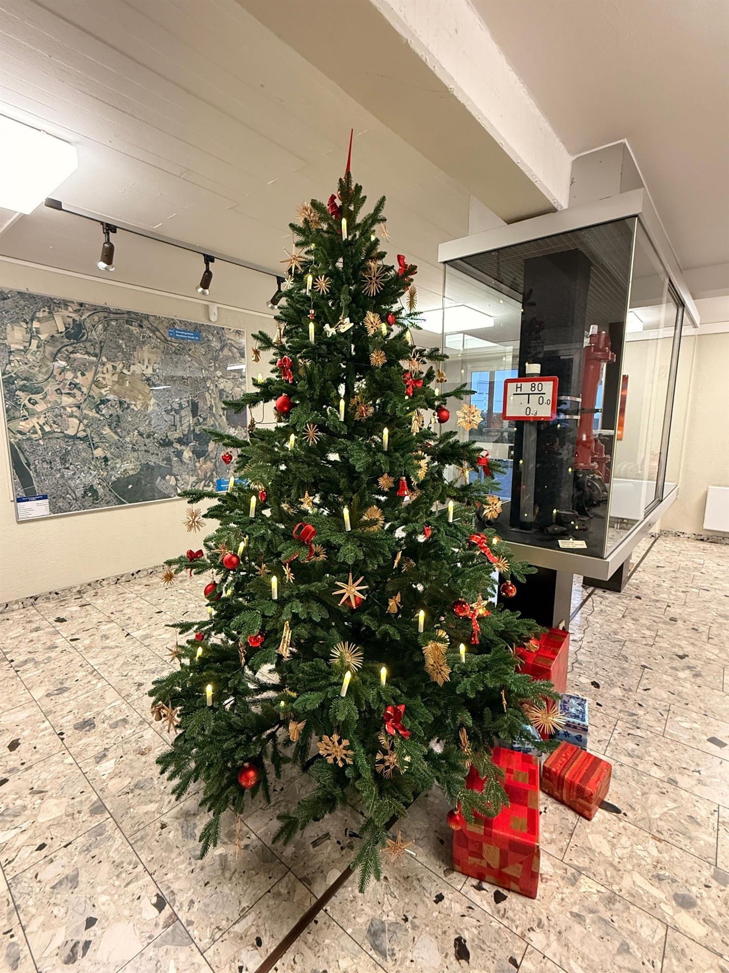 Weihnachtsbaum im Foyer der WVG aufgestellt